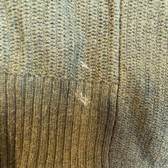 Gap Women's Cardigan Sweater M Olive Green Open Wool Blend - Picture 7 of 11